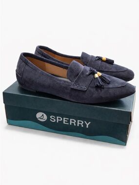 Sperry Navy Suede Tassel Slip-On Loafers